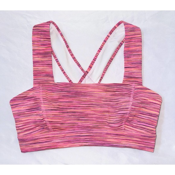 Free People Movement Roll Out Sports Bra Pink MultiColor Sz Medium - Picture 2 of 5